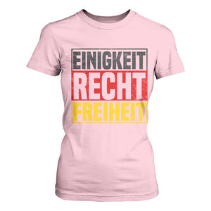 Proud Germany T Shirt For Women Einigkeit Recht Freiheit German Flag TS11 Light Pink Print Your Wear