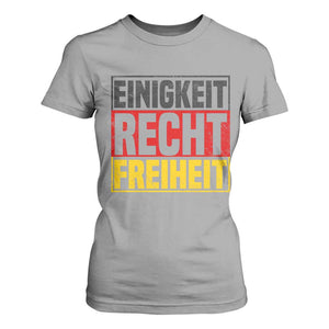 Proud Germany T Shirt For Women Einigkeit Recht Freiheit German Flag TS11 Sport Gray Print Your Wear