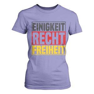 Proud Germany T Shirt For Women Einigkeit Recht Freiheit German Flag TS11 Violet Print Your Wear