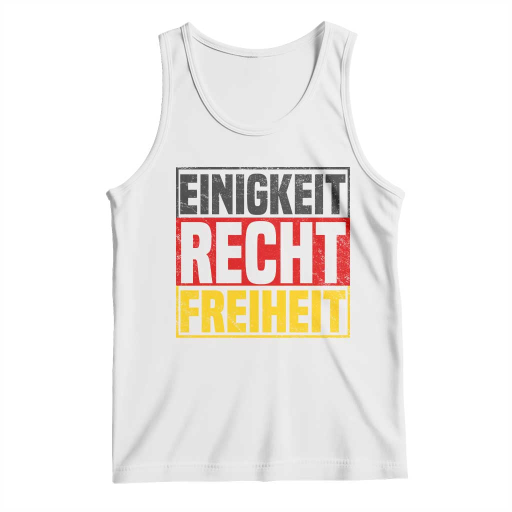 Proud Germany Tank Top Einigkeit Recht Freiheit German Flag TS11 White Print Your Wear