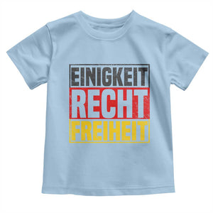 Proud Germany Toddler T Shirt Einigkeit Recht Freiheit German Flag TS11 Light Blue Print Your Wear