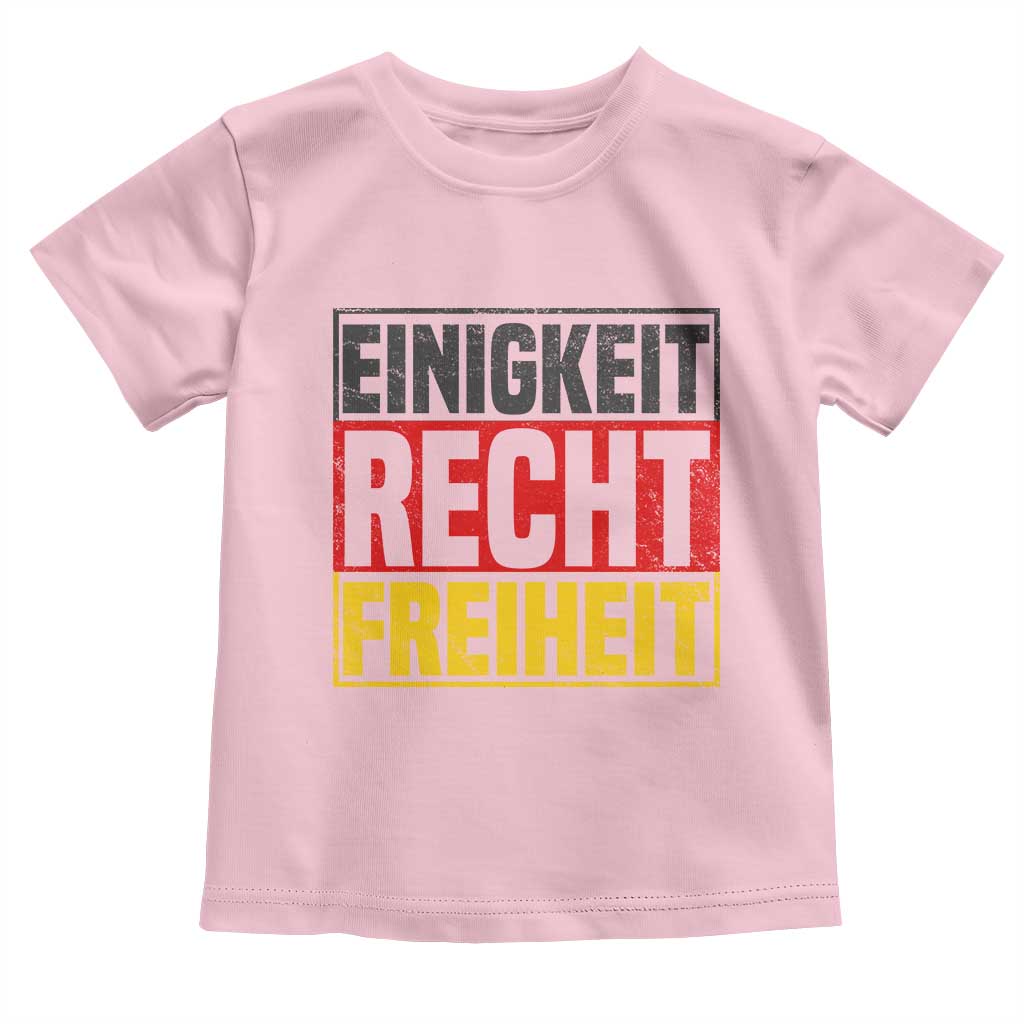 Proud Germany Toddler T Shirt Einigkeit Recht Freiheit German Flag TS11 Light Pink Print Your Wear