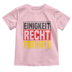 Proud Germany Toddler T Shirt Einigkeit Recht Freiheit German Flag TS11 Light Pink Print Your Wear