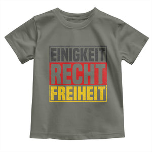Proud Germany Toddler T Shirt Einigkeit Recht Freiheit German Flag TS11 Military Green Print Your Wear