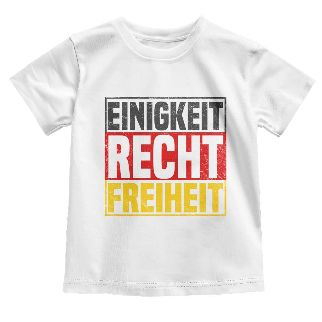 Proud Germany Toddler T Shirt Einigkeit Recht Freiheit German Flag TS11 White Print Your Wear