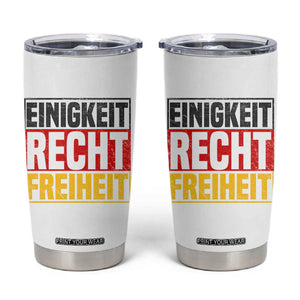 Proud Germany Tumbler Cup Einigkeit Recht Freiheit German Flag TS11 White Print Your Wear