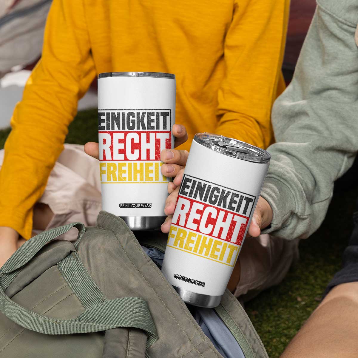 Proud Germany Tumbler Cup Einigkeit Recht Freiheit German Flag TS11 Print Your Wear