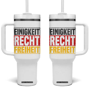 Proud Germany Tumbler With Handle Einigkeit Recht Freiheit German Flag TS11 One Size: 40 oz White Print Your Wear