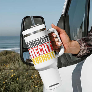 Proud Germany Tumbler With Handle Einigkeit Recht Freiheit German Flag TS11 Print Your Wear