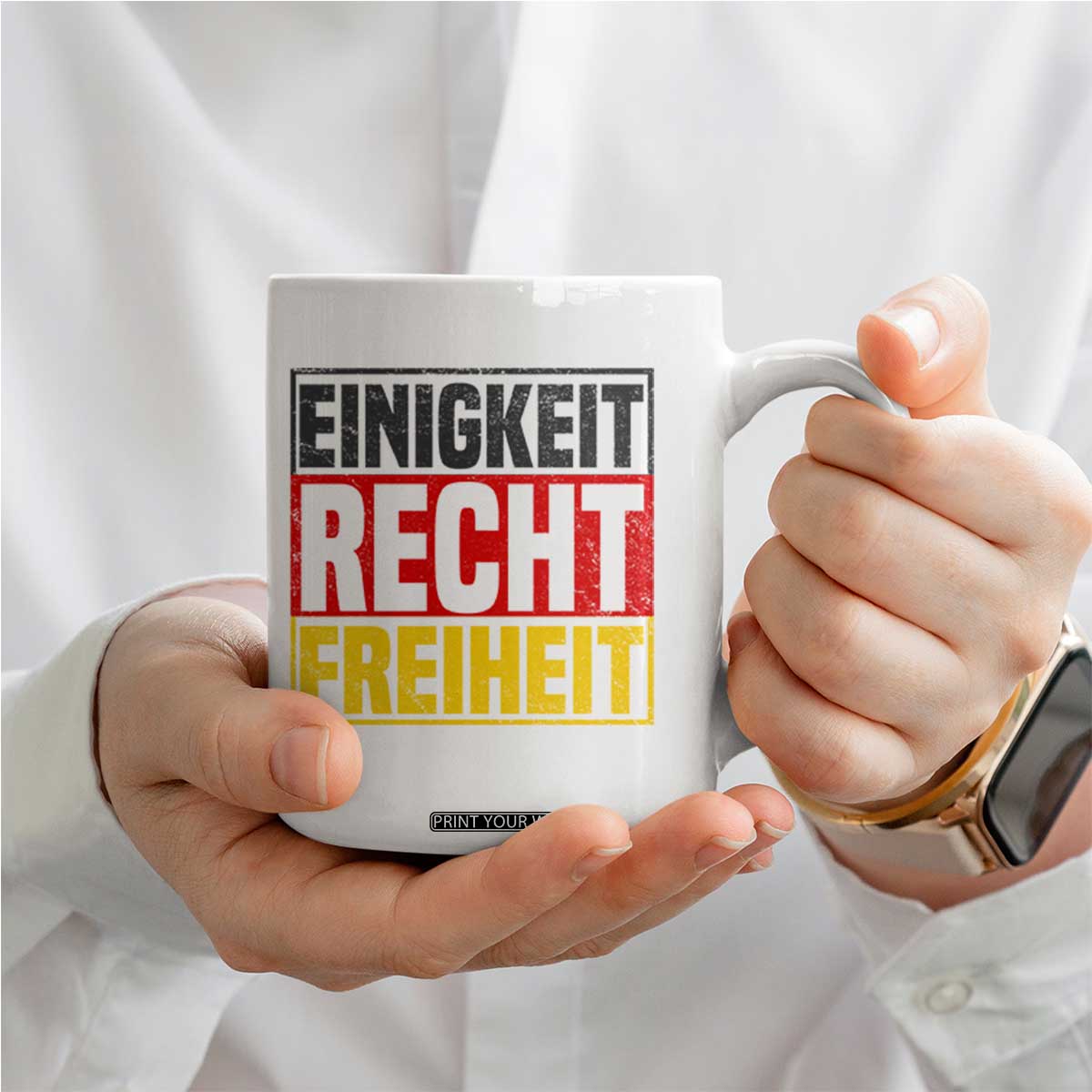 Proud Germany Coffee Mug Einigkeit Recht Freiheit German Flag TS11 Print Your Wear