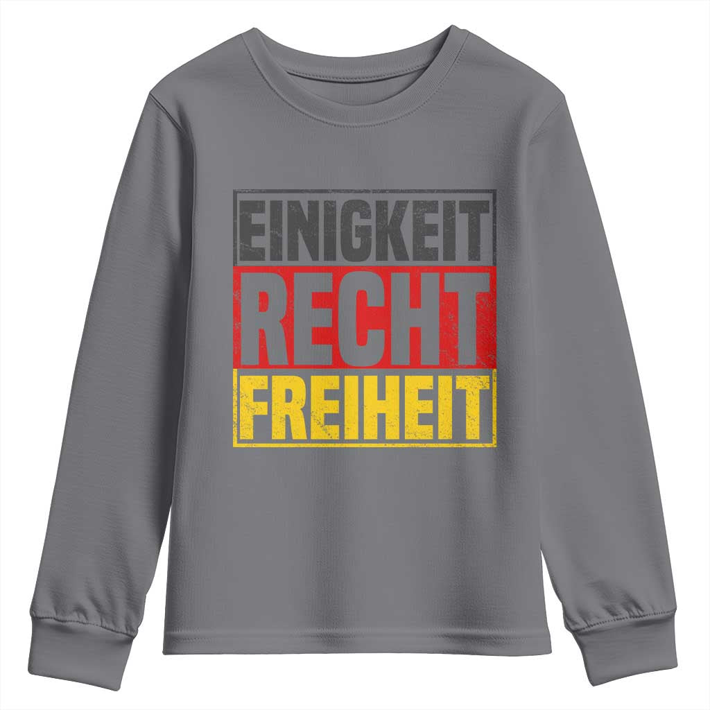 Proud Germany Youth Sweatshirt Einigkeit Recht Freiheit German Flag TS11 Charcoal Print Your Wear