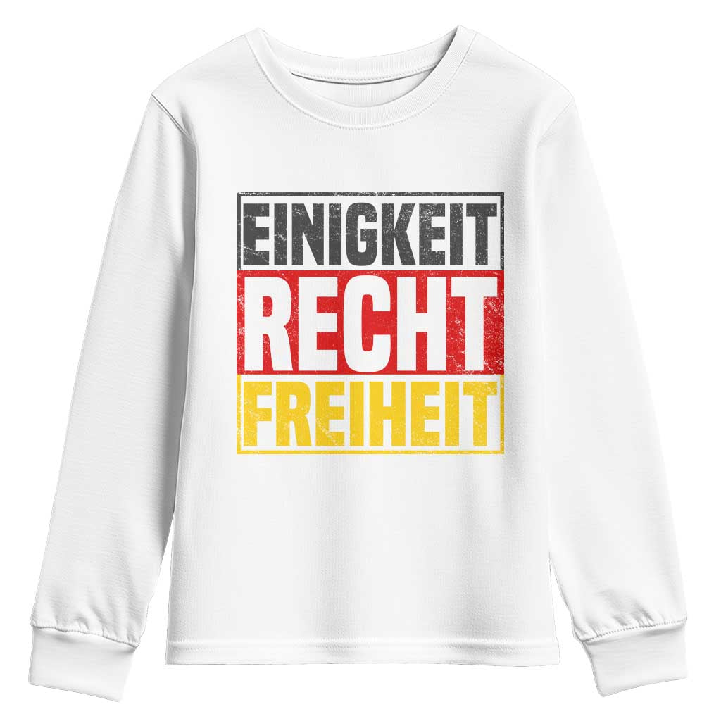 Proud Germany Youth Sweatshirt Einigkeit Recht Freiheit German Flag TS11 White Print Your Wear