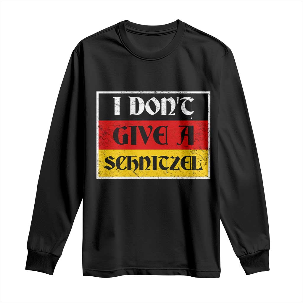 German Beer Drinking Long Sleeve Shirt I Don't Give A Schnitzel Oktoberfest TS11 Black Print Your Wear