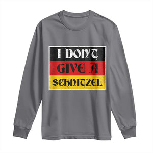 German Beer Drinking Long Sleeve Shirt I Don't Give A Schnitzel Oktoberfest TS11 Charcoal Print Your Wear