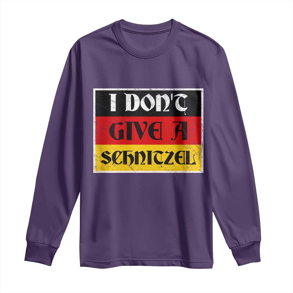 German Beer Drinking Long Sleeve Shirt I Don't Give A Schnitzel Oktoberfest TS11 Purple Print Your Wear