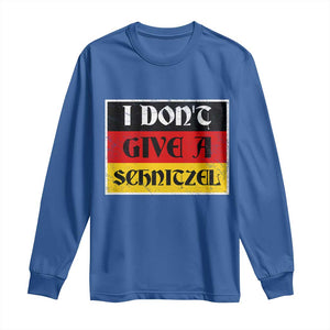 German Beer Drinking Long Sleeve Shirt I Don't Give A Schnitzel Oktoberfest TS11 Royal Blue Print Your Wear