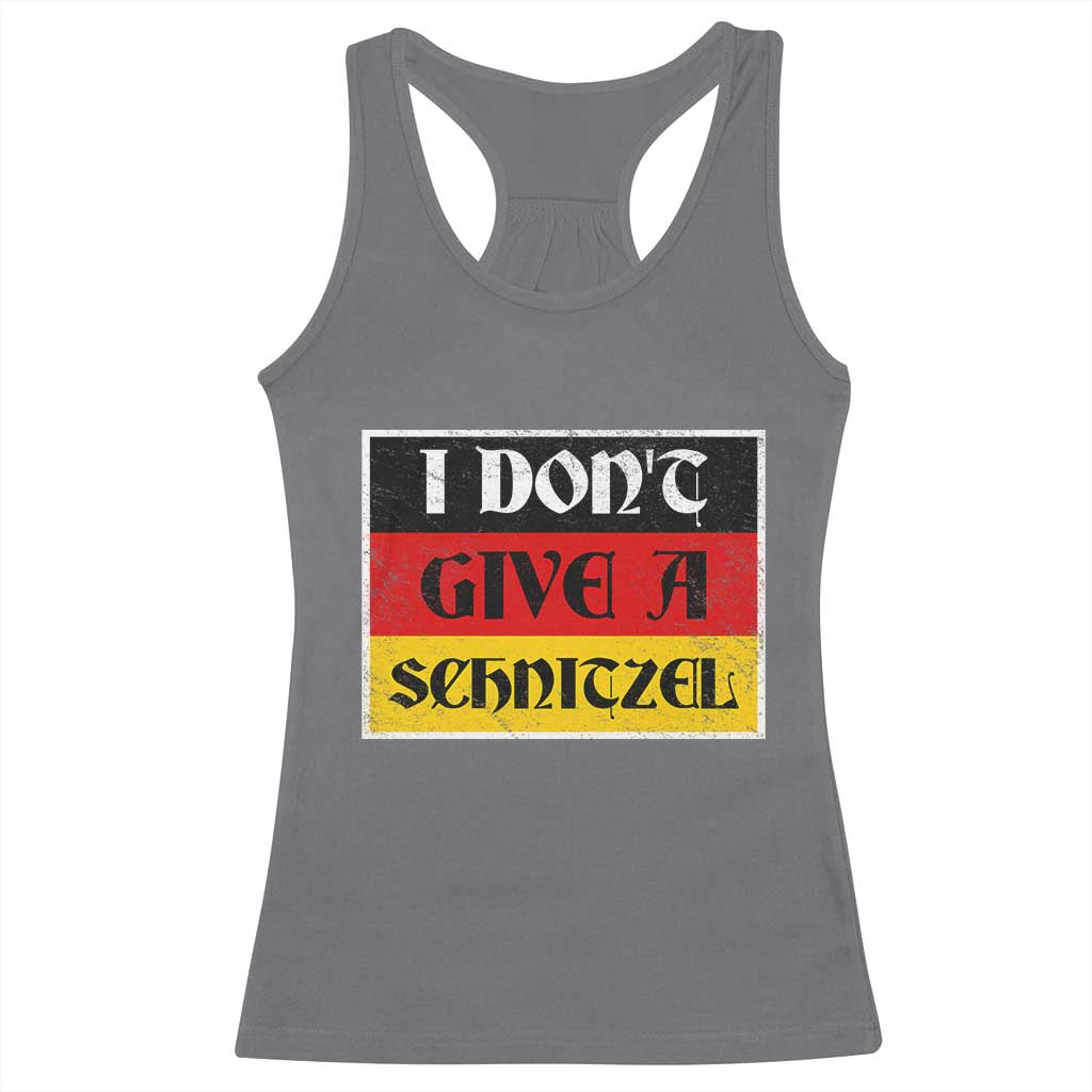 German Beer Drinking Racerback Tank Top I Don't Give A Schnitzel Oktoberfest TS11 Charcoal Print Your Wear