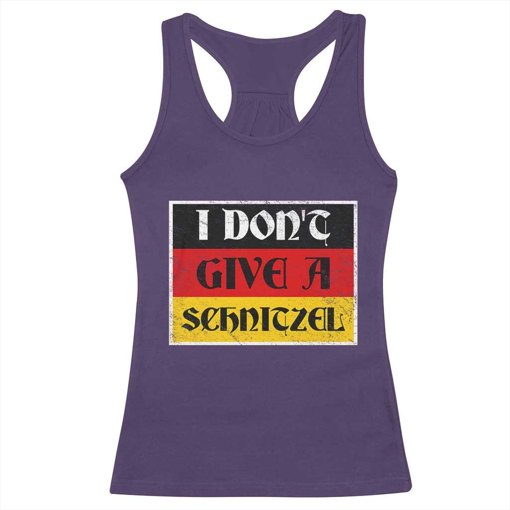 German Beer Drinking Racerback Tank Top I Don't Give A Schnitzel Oktoberfest TS11 Purple Print Your Wear