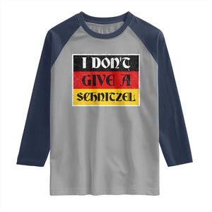 German Beer Drinking Raglan Shirt I Don't Give A Schnitzel Oktoberfest TS11 Sport Gray Navy Print Your Wear