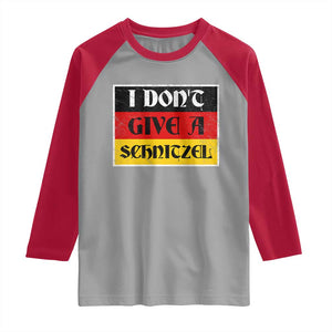 German Beer Drinking Raglan Shirt I Don't Give A Schnitzel Oktoberfest TS11 Sport Gray Red Print Your Wear
