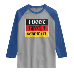 German Beer Drinking Raglan Shirt I Don't Give A Schnitzel Oktoberfest TS11 Sport Gray Royal Print Your Wear