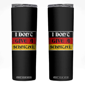 German Beer Drinking Skinny Tumbler I Don't Give A Schnitzel Oktoberfest TS11 Black Print Your Wear