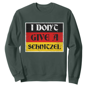 German Beer Drinking Sweatshirt I Don't Give A Schnitzel Oktoberfest TS11 Dark Forest Green Print Your Wear