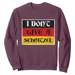 German Beer Drinking Sweatshirt I Don't Give A Schnitzel Oktoberfest TS11 Maroon Print Your Wear