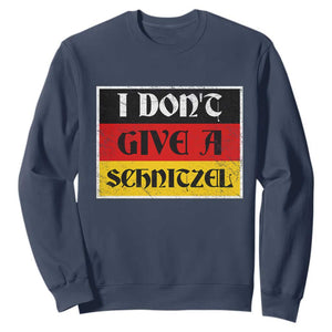 German Beer Drinking Sweatshirt I Don't Give A Schnitzel Oktoberfest TS11 Navy Print Your Wear