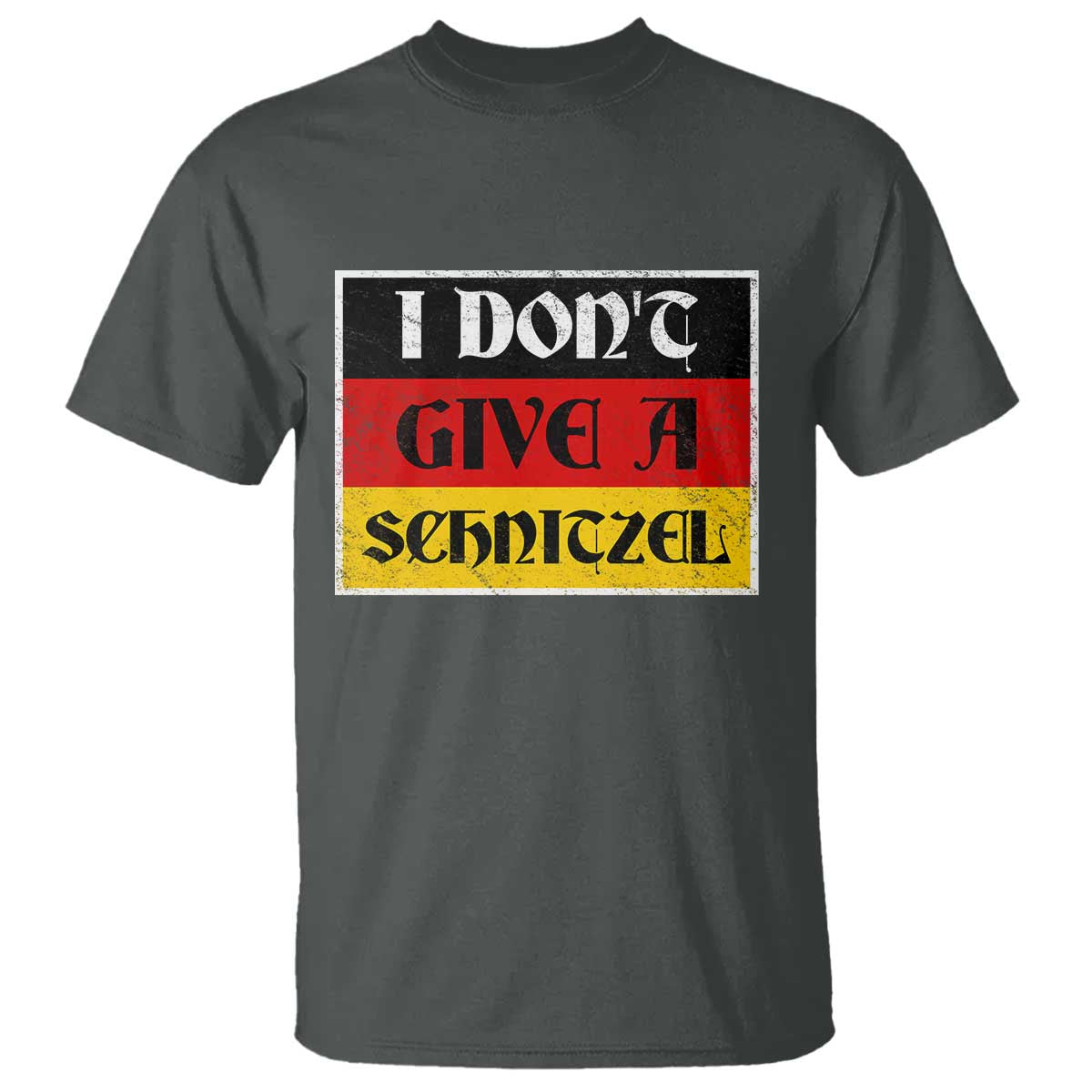 German Beer Drinking T Shirt I Don't Give A Schnitzel Oktoberfest TS11 Dark Heather Print Your Wear