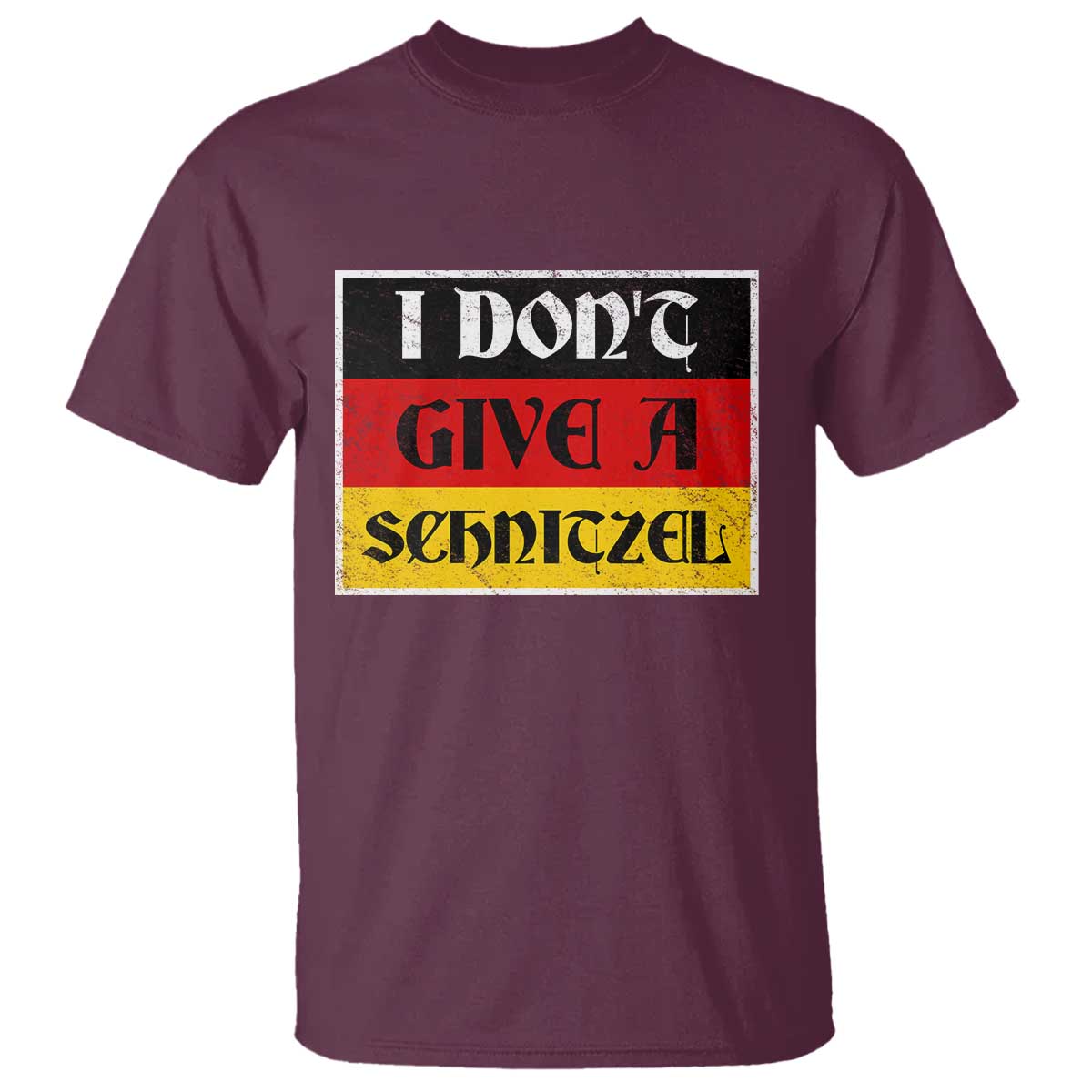 German Beer Drinking T Shirt I Don't Give A Schnitzel Oktoberfest TS11 Maroon Print Your Wear