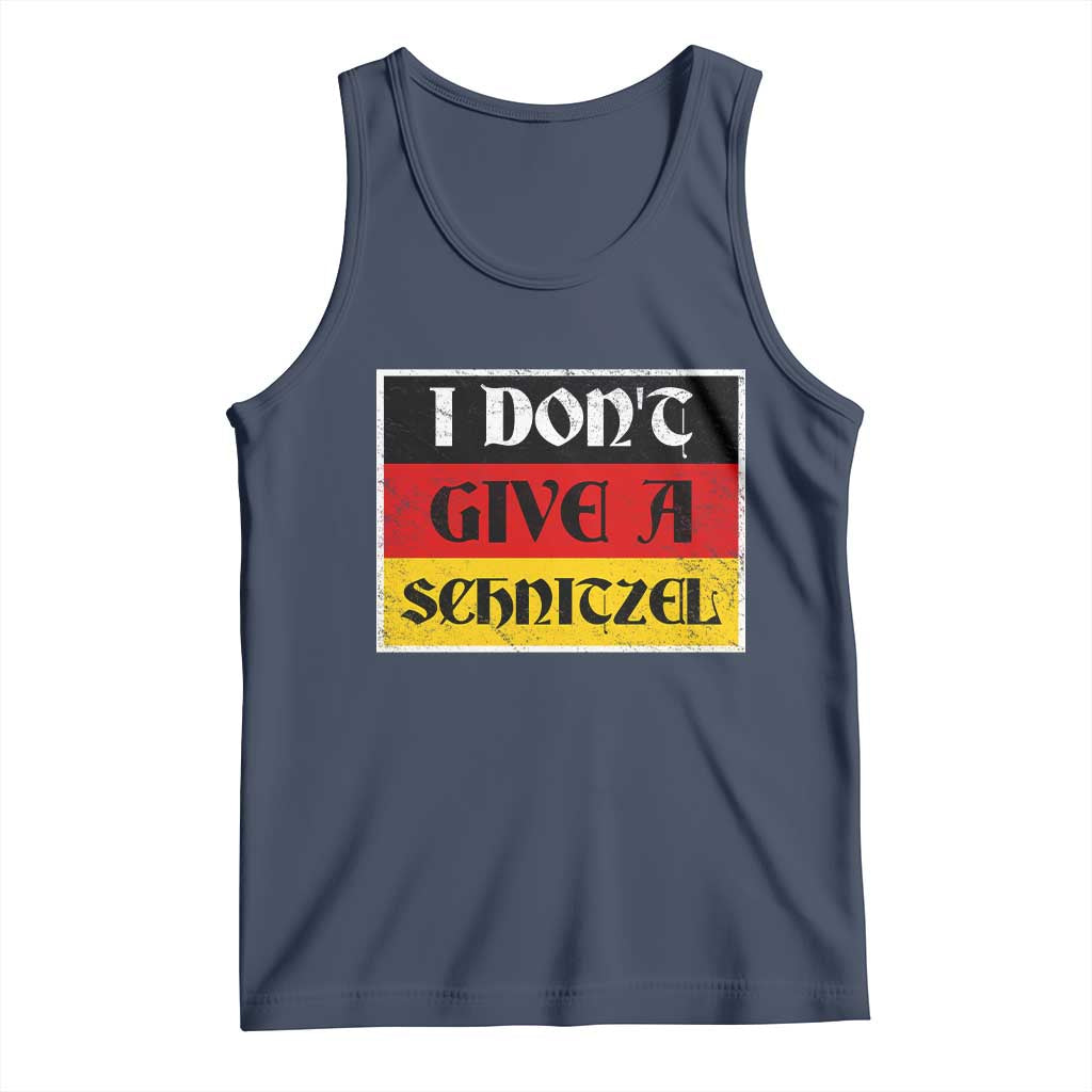 German Beer Drinking Tank Top I Don't Give A Schnitzel Oktoberfest TS11 Navy Print Your Wear