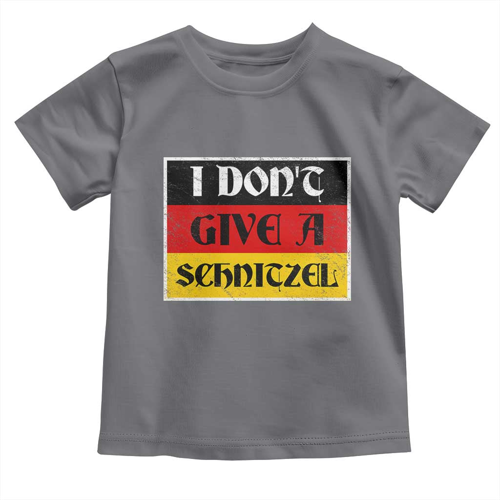 German Beer Drinking Toddler T Shirt I Don't Give A Schnitzel Oktoberfest TS11 Charcoal Print Your Wear