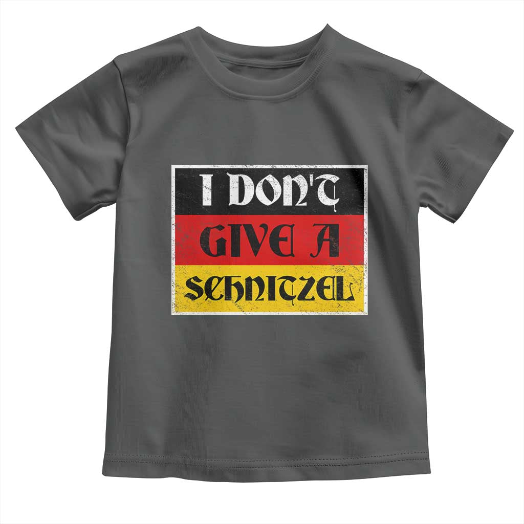 German Beer Drinking Toddler T Shirt I Don't Give A Schnitzel Oktoberfest TS11 Dark Heather Print Your Wear