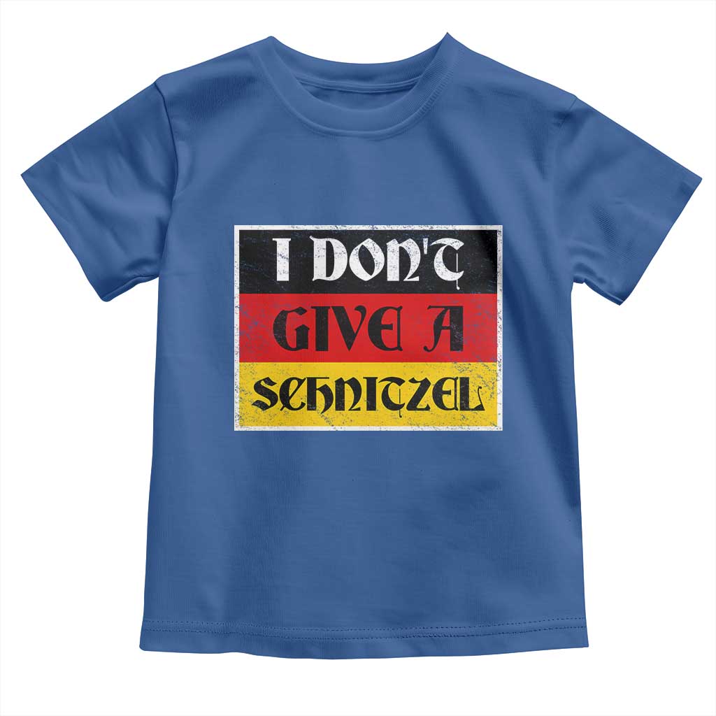 German Beer Drinking Toddler T Shirt I Don't Give A Schnitzel Oktoberfest TS11 Royal Blue Print Your Wear