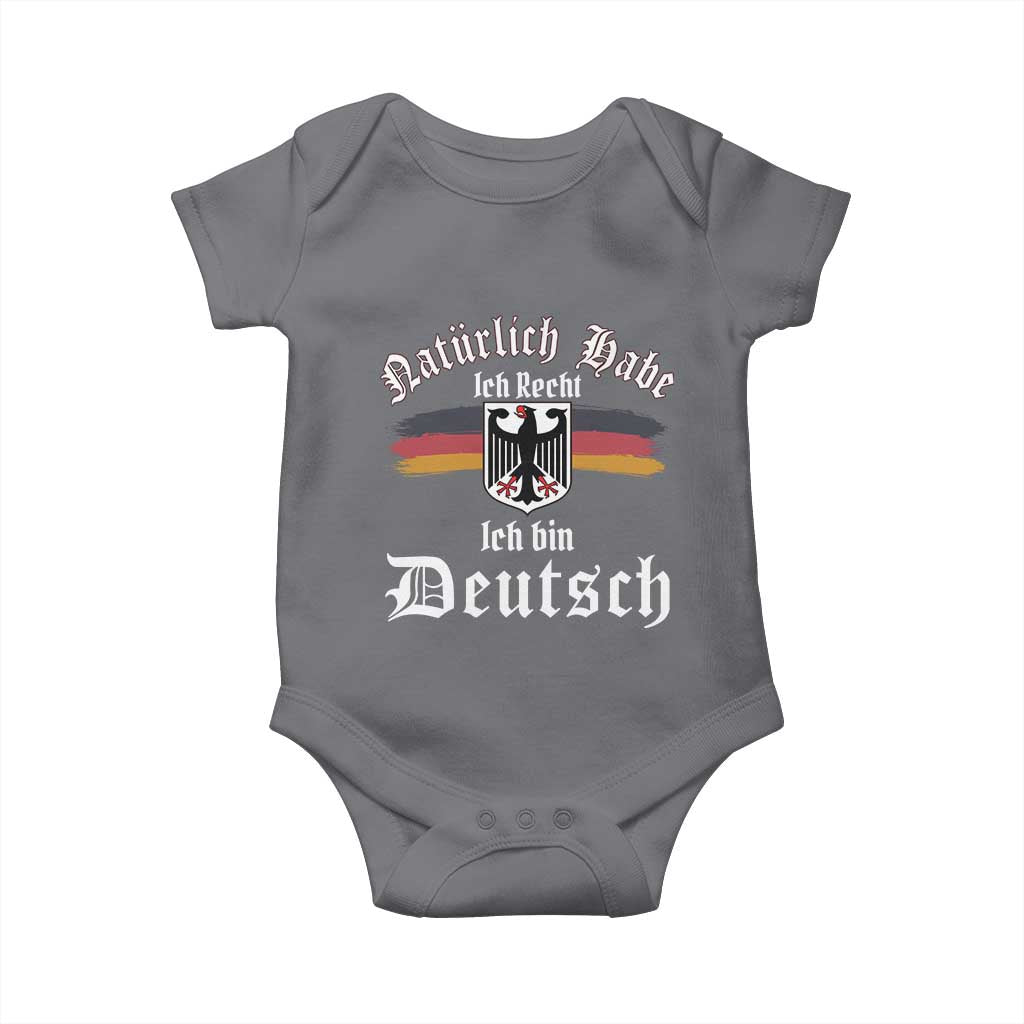 Proud Germany Baby Onesie Naturlich Bate Ich Recht Ich Bin Deutsch TS11 Charcoal Print Your Wear