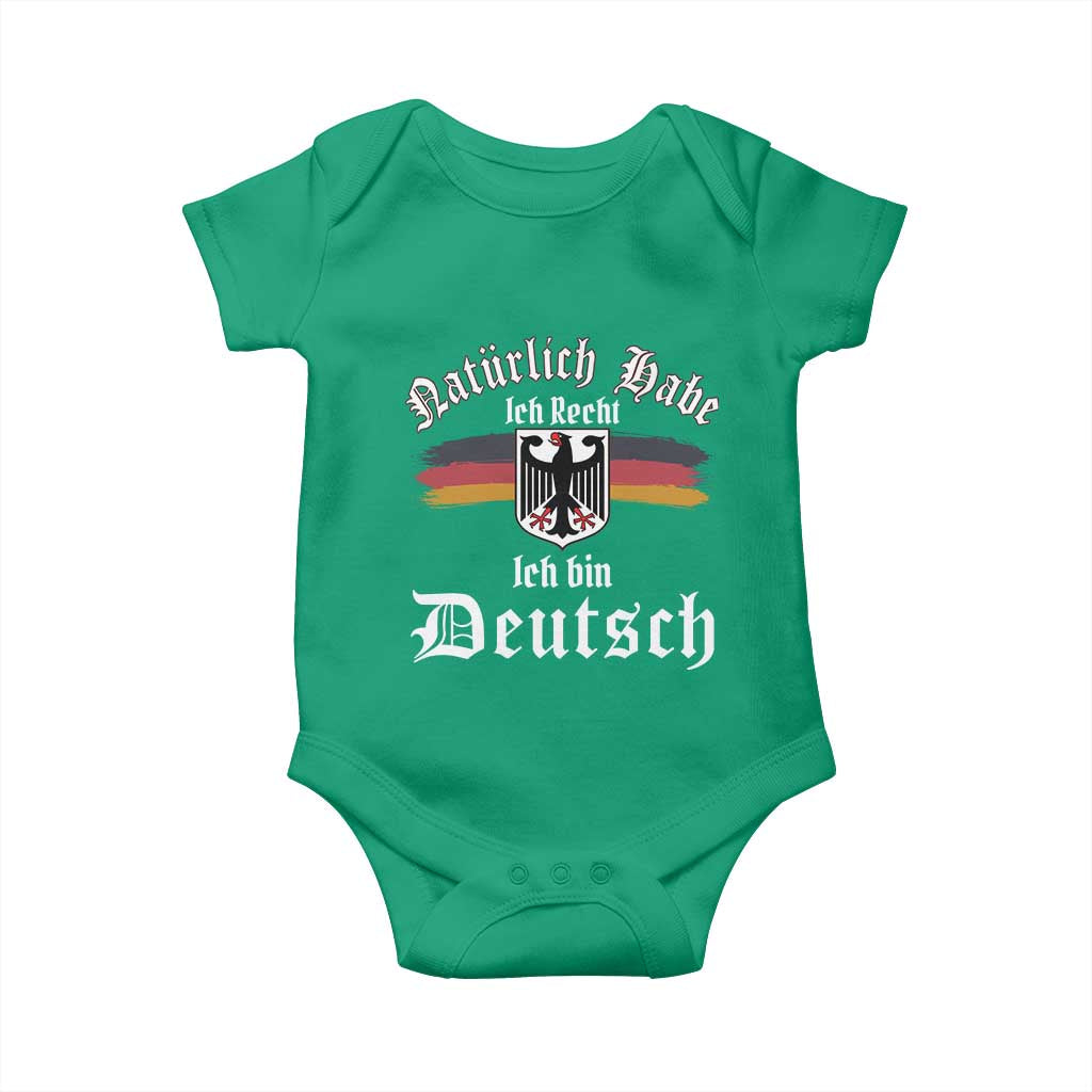 Proud Germany Baby Onesie Naturlich Bate Ich Recht Ich Bin Deutsch TS11 Irish Green Print Your Wear