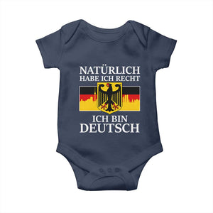 Proud Germany Baby Onesie Naturlich Habe Ich Recht Ich Bin Deutsch TS11 Navy Print Your Wear
