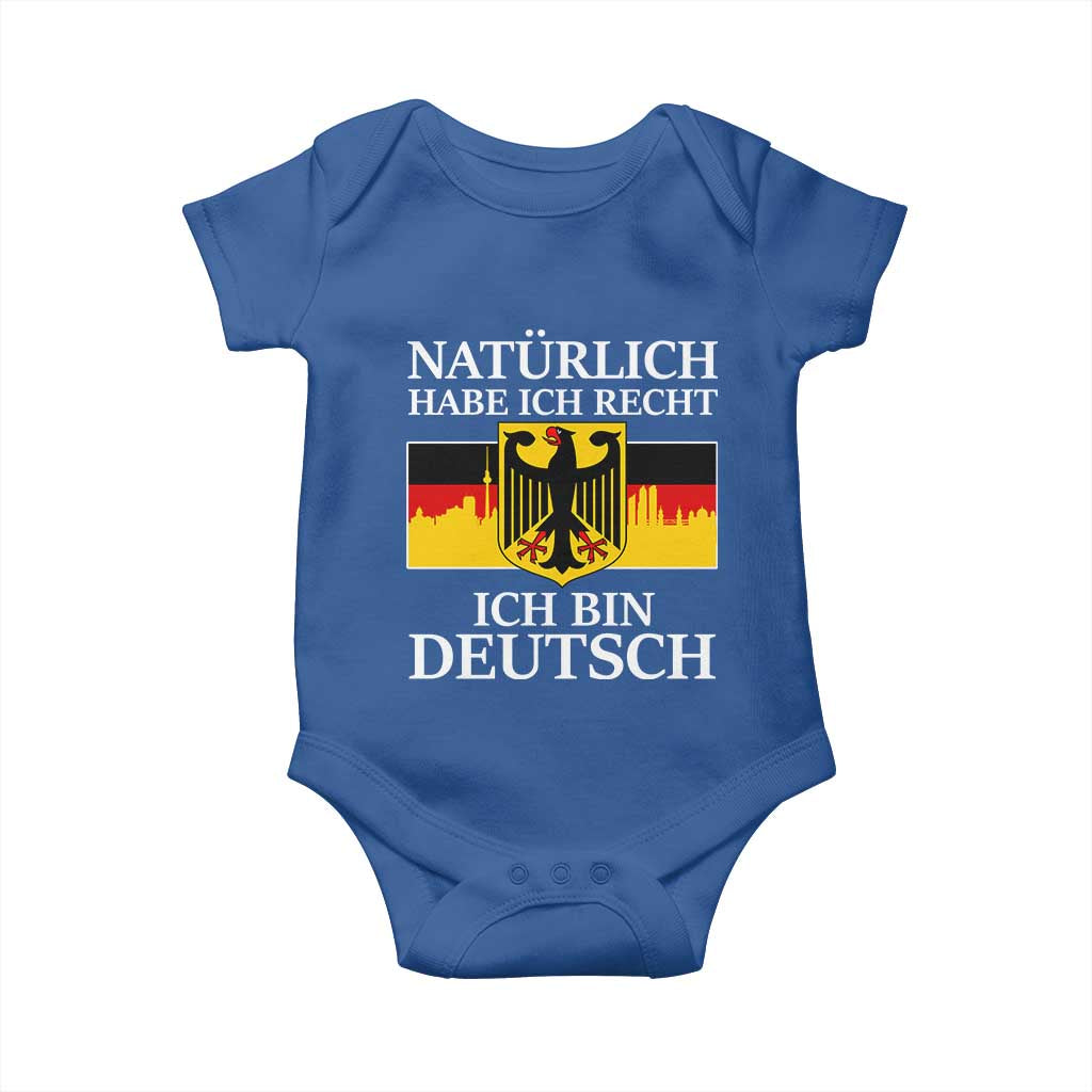 Proud Germany Baby Onesie Naturlich Habe Ich Recht Ich Bin Deutsch TS11 Royal Blue Print Your Wear