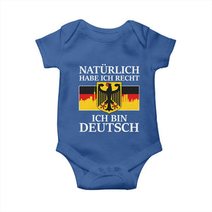 Proud Germany Baby Onesie Naturlich Habe Ich Recht Ich Bin Deutsch TS11 Royal Blue Print Your Wear