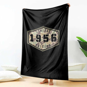 70th Birthday Hunting Throw Blanket 1956 Limited Edition Vintage Camouflage Gifts For Turning 70