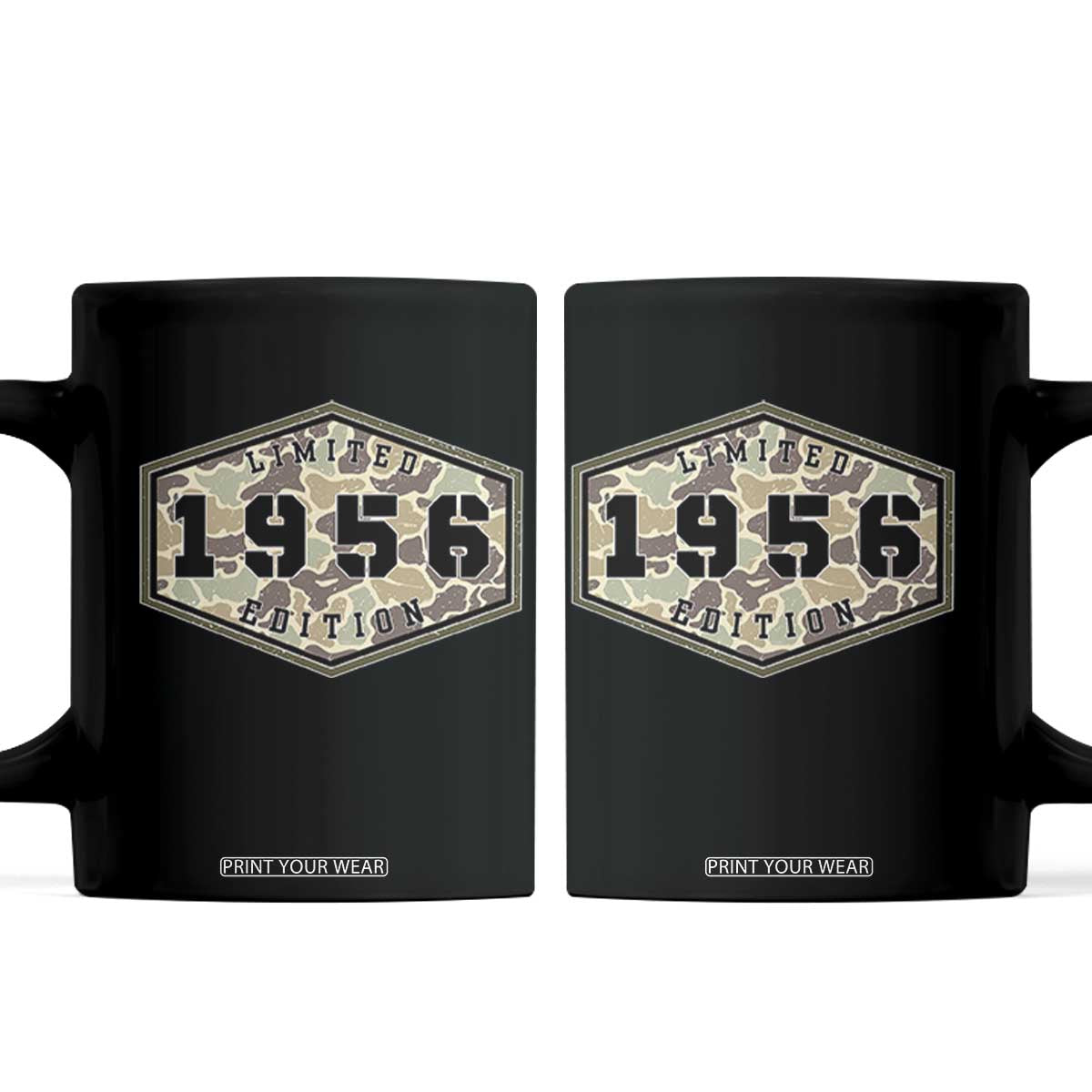 70th Birthday Hunting Coffee Mug 1956 Limited Edition Vintage Camouflage Gifts For Turning 70 TS11 Black Print Your Wear