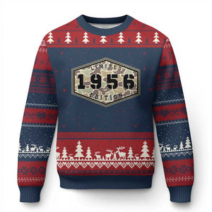 70th Birthday Hunting Ugly Christmas Sweater 1956 Limited Edition Vintage Camouflage Gifts For Turning 70