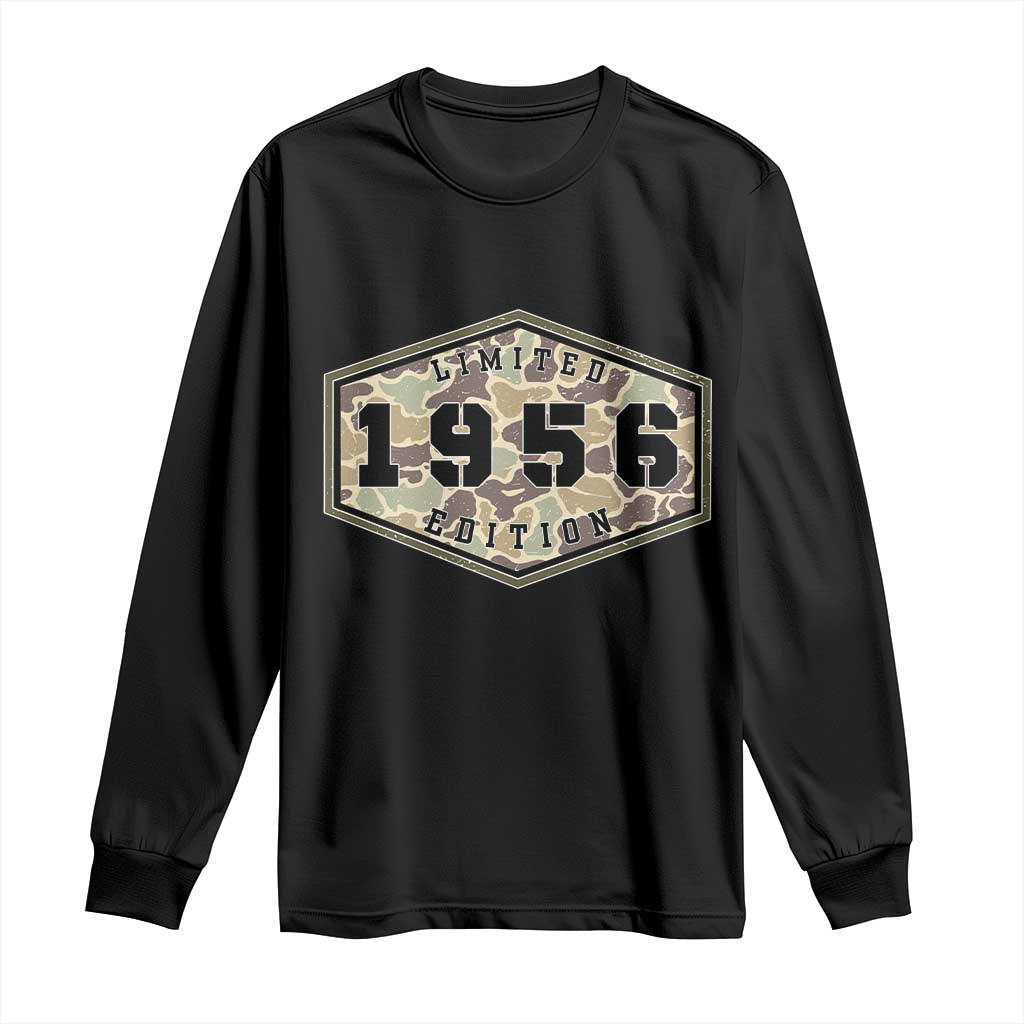 70th Birthday Hunting Long Sleeve Shirt 1956 Limited Edition Vintage Camouflage Gifts For Turning 70