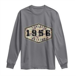 70th Birthday Hunting Long Sleeve Shirt 1956 Limited Edition Vintage Camouflage Gifts For Turning 70