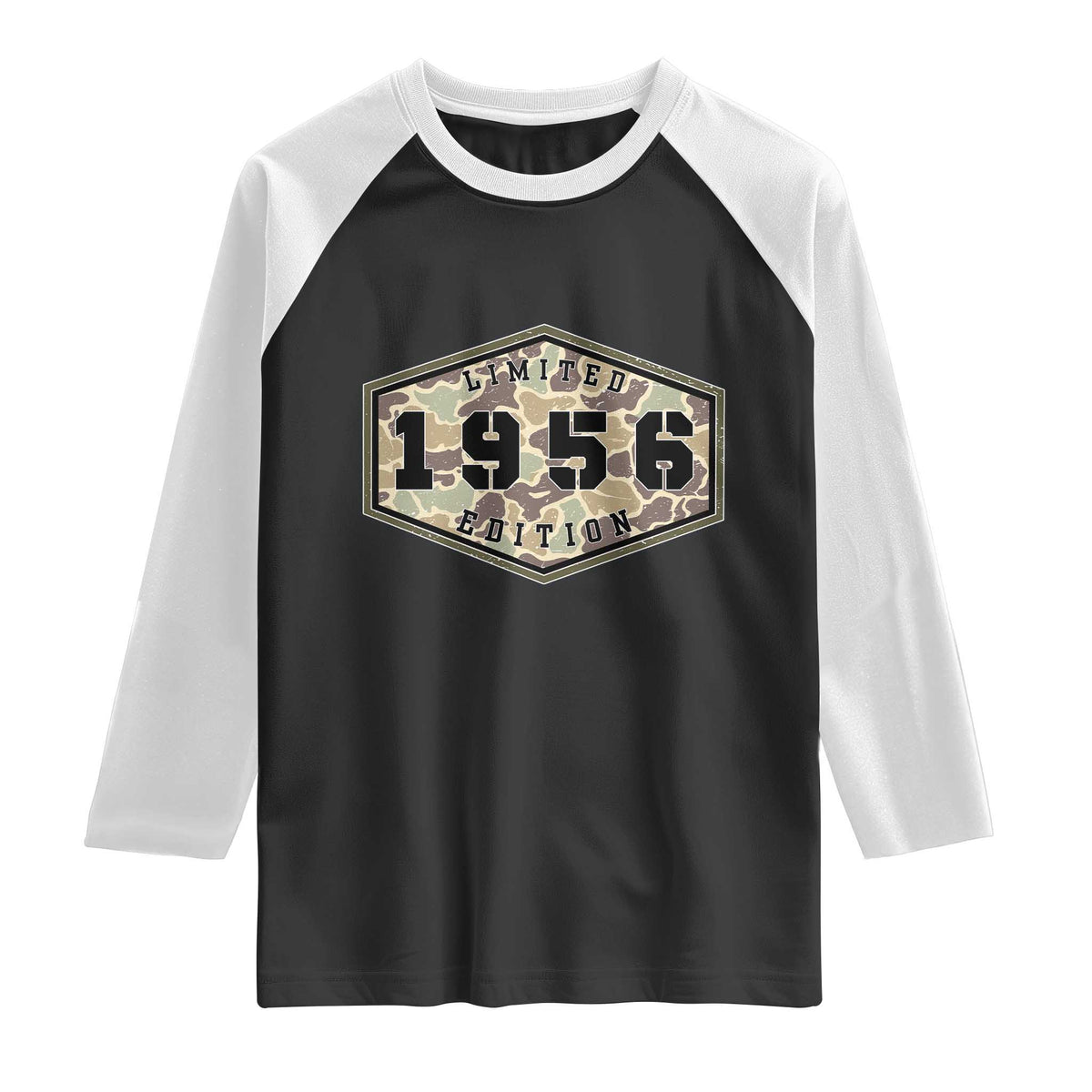 70th Birthday Hunting Raglan Shirt 1956 Limited Edition Vintage Camouflage Gifts For Turning 70