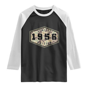 70th Birthday Hunting Raglan Shirt 1956 Limited Edition Vintage Camouflage Gifts For Turning 70