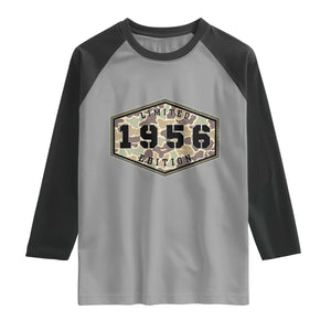 70th Birthday Hunting Raglan Shirt 1956 Limited Edition Vintage Camouflage Gifts For Turning 70