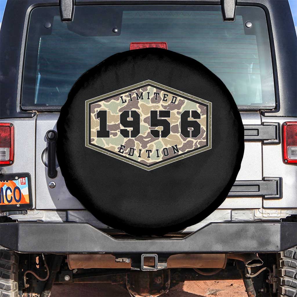 70th Birthday Hunting Spare Tire Cover 1956 Limited Edition Vintage Camouflage Gifts For Turning 70