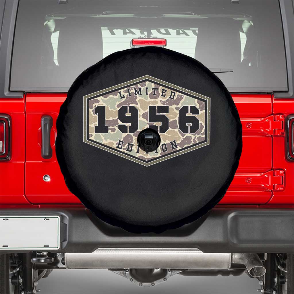 70th Birthday Hunting Spare Tire Cover 1956 Limited Edition Vintage Camouflage Gifts For Turning 70